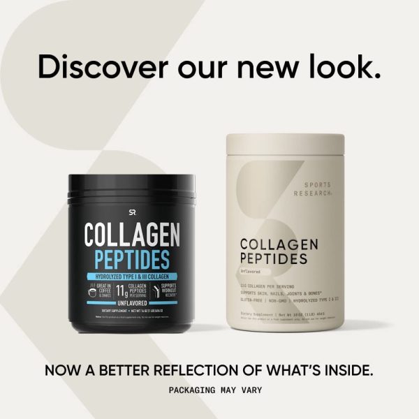Sports Research Collagen Peptides - Hydrolyzed Type 1 & 3 Collagen Powder Protein Supplement for Healthy Skin, Nails, Bones & Joints - Easy Mixing Vital Nutrients & Proteins, Collagen for Women & Men - Image 2