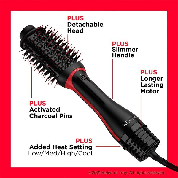 Revlon One Step Volumizer PLUS 2.0 Hair Dryer and Hot Air Brush | Dry and Style (Black) - Image 2